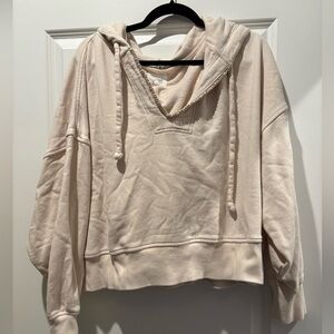 Aerie Soft Cream Hoodie with beading